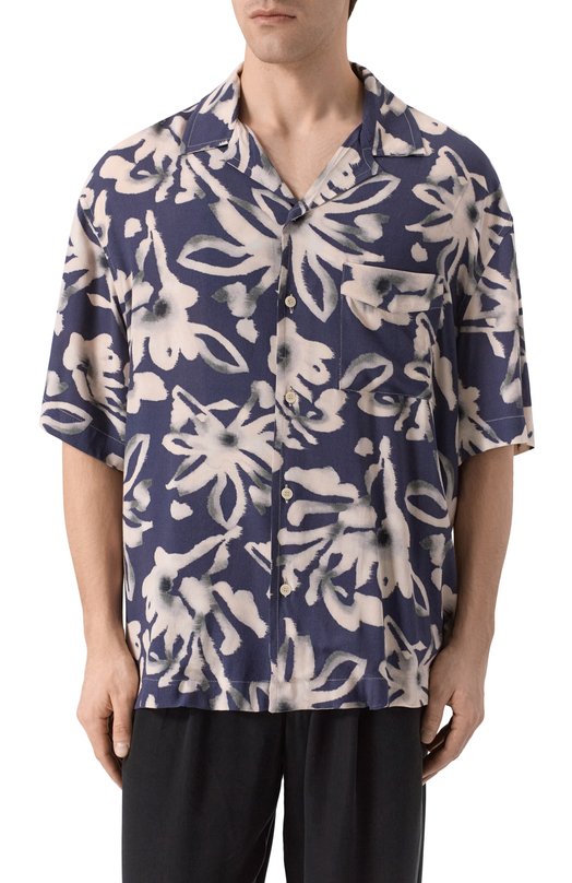 Рубашка из вискозы Laneus S6LAMASI077 Синий  S6LAMASI077 Фото 3