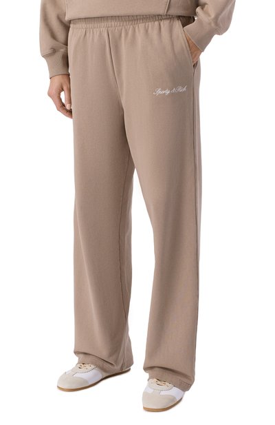 Хлопковые брюки SPORTY AND RICH бежевого цвета по цене 29300 руб., арт. PA05568326BR08, фото 3 Хлопковые брюки SPORTY AND RICH, арт. PA05568326BR08, фото 3