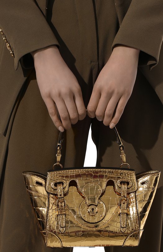 

Сумка Ricky 18 из кожи аллигатора Ralph Lauren, Золотой