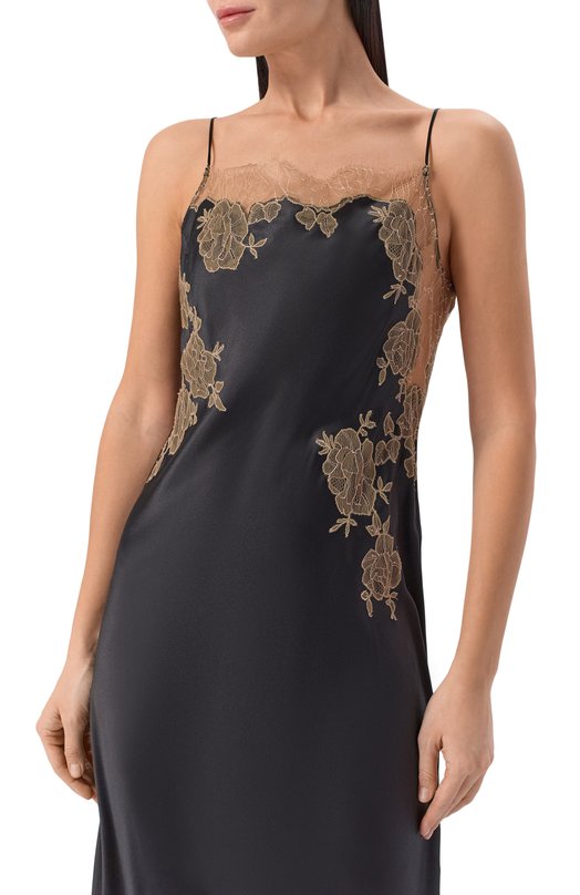 Шелковая сорочка Carine Gilson AL0200AP Чёрный  AL0200AP Фото 4