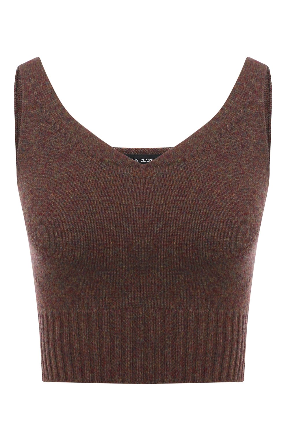 Топ из шерсти и кашемира LOW CLASSIC коричневого цвета по цене 28100 руб., арт. L0W21FW_KN02BR, фото 1 Топ из шерсти и кашемира LOW CLASSIC, арт. L0W21FW_KN02BR, фото 1