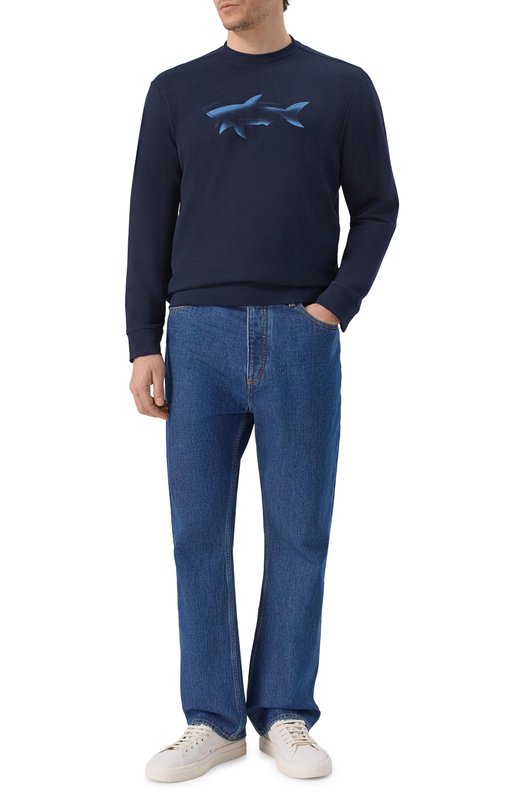 Свитшот из лиоцелла и хлопка Paul&Shark 26411845_001 Синий  26411845_001 Фото 2