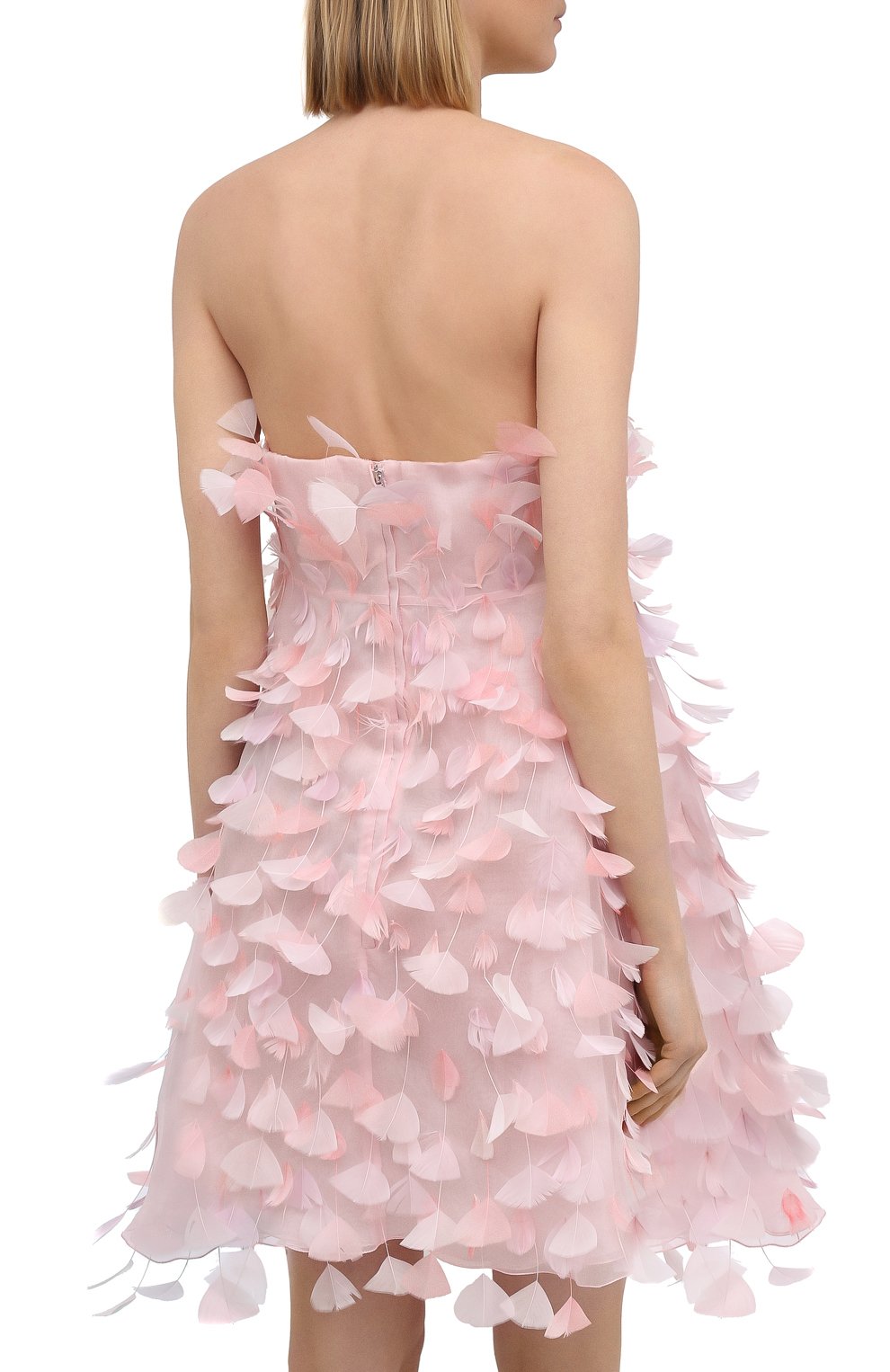 Шелковое платье с отделкой перьями DOLCE & GABBANA, арт. F6I9ZZ/GD0L1, фото 4