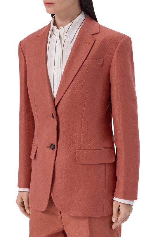 Льняной жакет Brunello Cucinelli MH5277519 Оранжевый  MH5277519 Фото 3