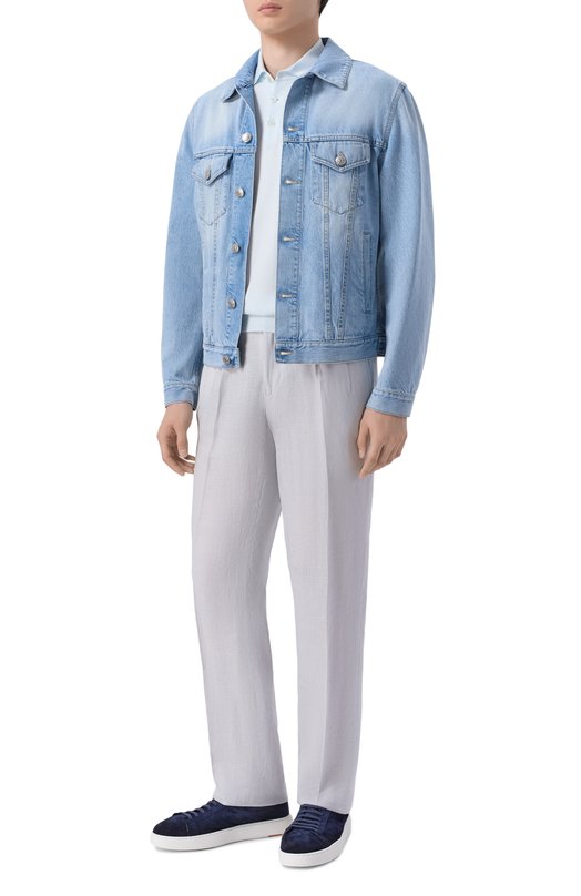 Льняные брюки Kiton UPN01H09690 Серый  UPN01H09690 Фото 2