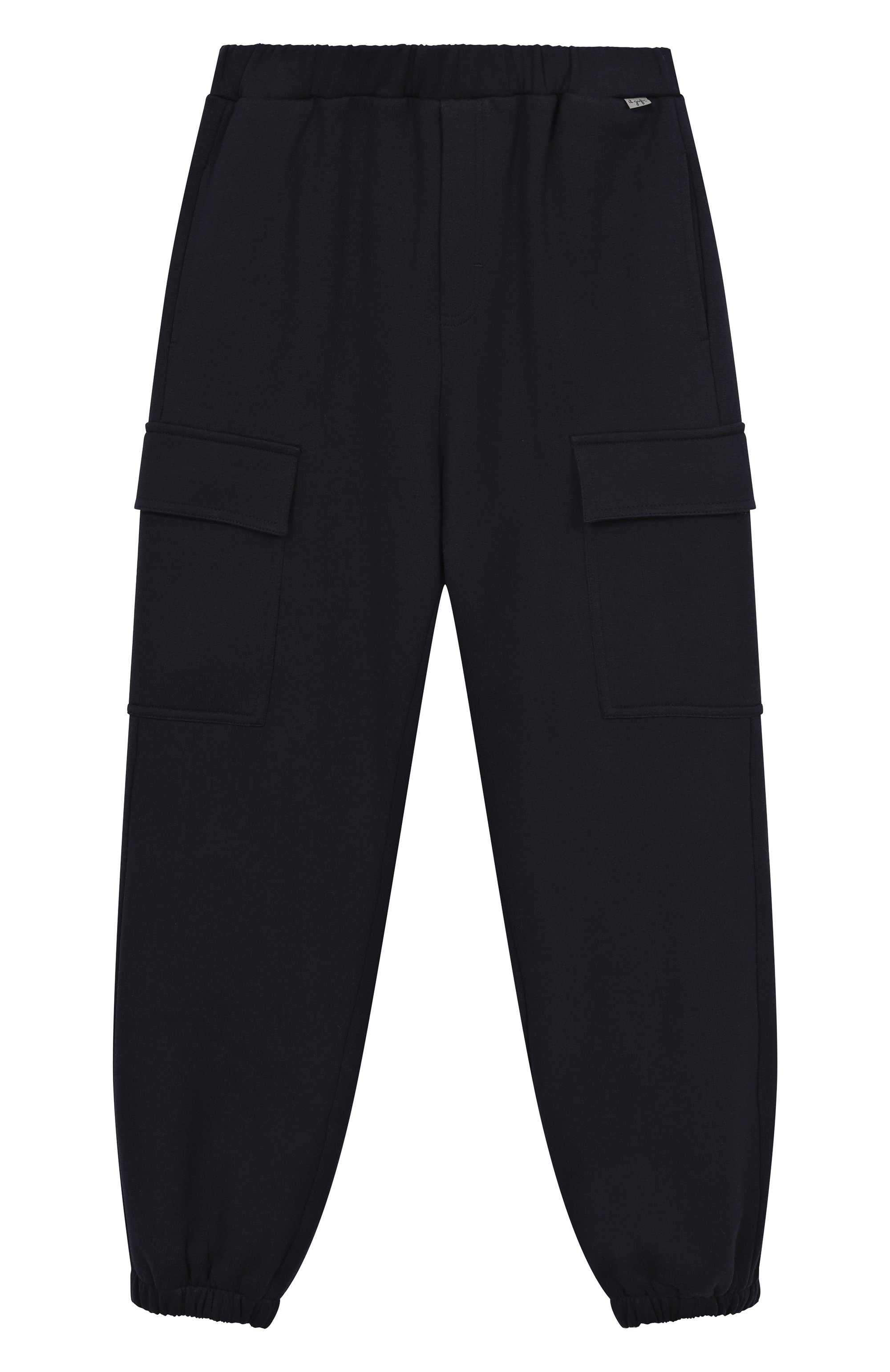 Хлопковые джоггеры IL GUFO темно-синего цвета по цене 19450 руб., арт. A25GPL0027M0107/10-14, фото 1 Хлопковые джоггеры IL GUFO, арт. A25GPL0027M0107/10-14, фото 1