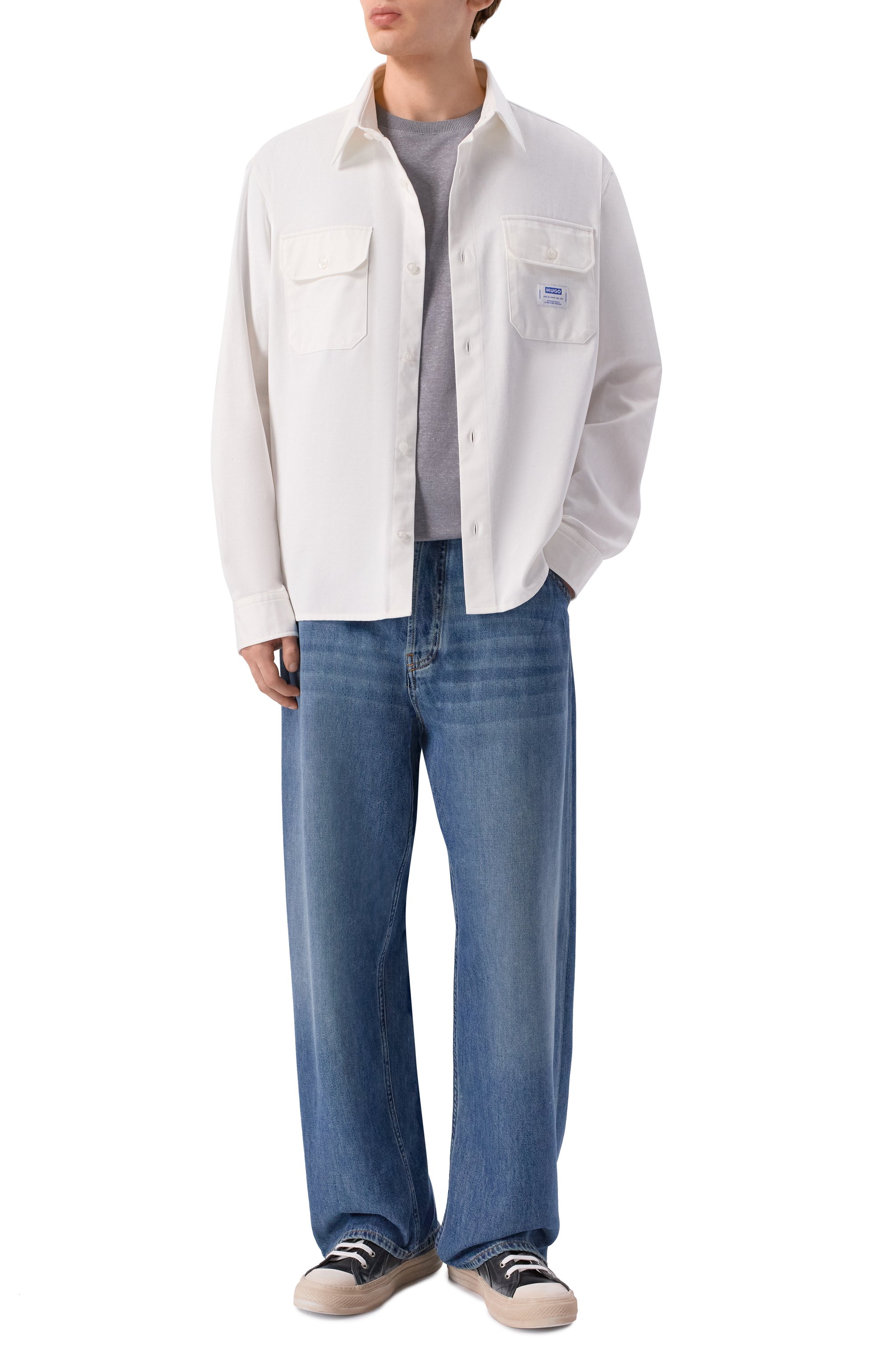 Хлопковая рубашка HUGO BLUE, арт. 50520001, фото 2
