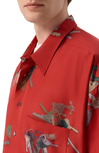 Шелковая рубашка MAGLIANO красного цвета по цене 115000 руб., арт. MGFW26SR01092, фото 5 Шелковая рубашка MAGLIANO, арт. MGFW26SR01092, фото 5