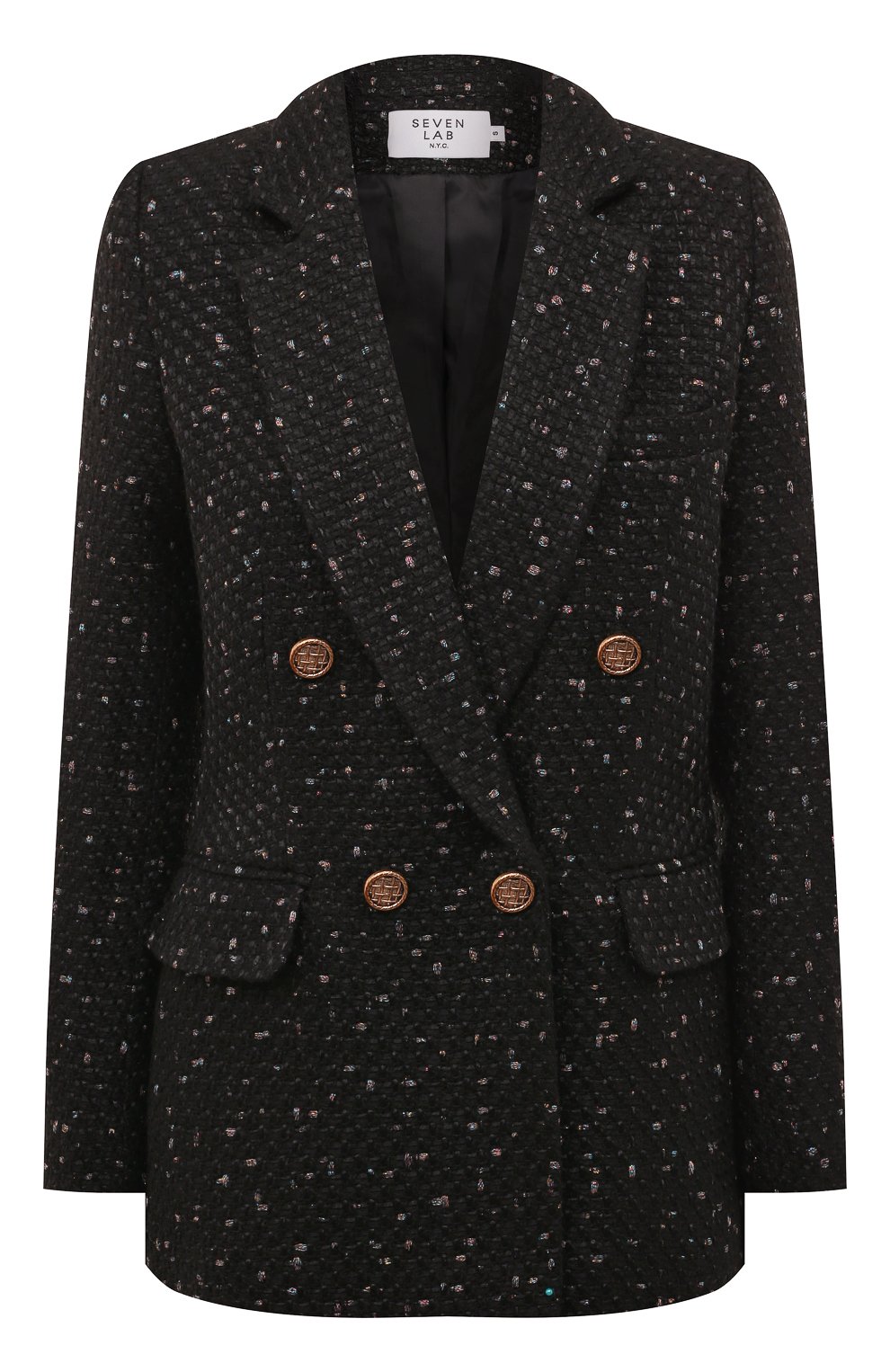Жакет из вискозы SEVEN LAB черного цвета по цене 28350 руб., арт. JK tw pearl black, фото 1 Жакет из вискозы SEVEN LAB, арт. JK tw pearl black, фото 1