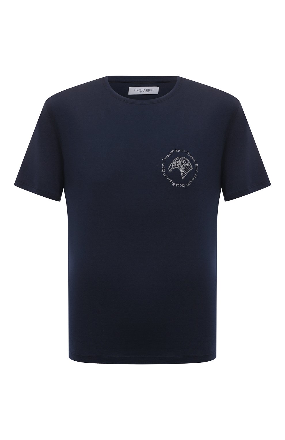Футболка STEFANO RICCI темно-синего цвета по цене 41950 руб., арт. MNH3102280/803, фото 1 Футболка STEFANO RICCI, арт. MNH3102280/803, фото 1