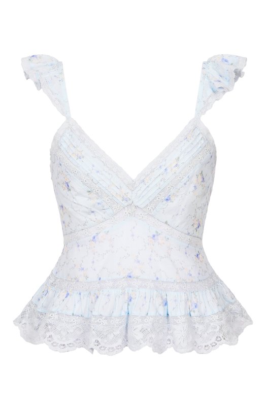 Хлопковый топ Love Shack Fancy T1463-3017 Голубой T1463-3017