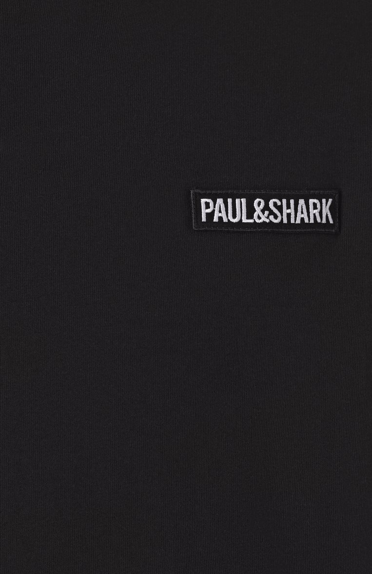 Мужская хлопковая футболка PAUL&SHARK черного цвета, арт. 25411093/3XL | Фото 6 (Длина (для топов): Удлиненные; Рукава: Короткие; Стили: Кэжуэл; Принт: С принтом; Материал внешний: Хлопок; Кросс-КТ: Джерси; Мужское Кросс-КТ: Футболка-одежда)
