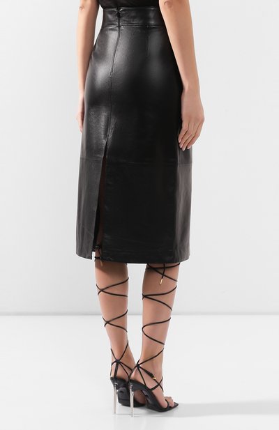 Кожаная юбка GIVENCHY черного цвета по цене 232000 руб., арт. BW40E960JK, фото 4 Кожаная юбка GIVENCHY, арт. BW40E960JK, фото 4