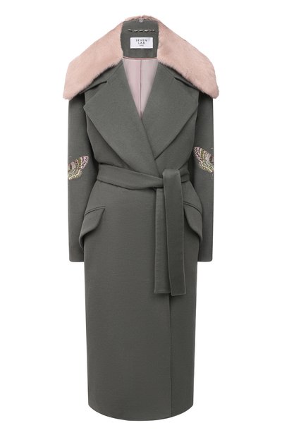 Пальто из шерсти и кашемира SEVEN LAB, арт. CVENERA-F-03 olive, фото 1