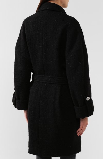Шерстяное пальто BALMAIN черного цвета по цене 358000 руб., арт. SF28597/W039, фото 4 Шерстяное пальто BALMAIN, арт. SF28597/W039, фото 4