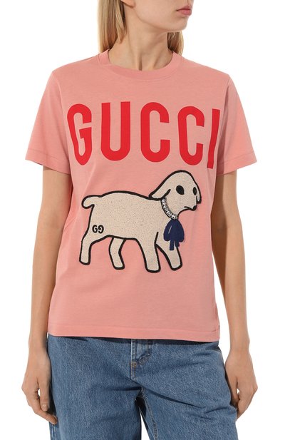 Хлопковая футболка GUCCI, арт. 580762 XJBSX, фото 3