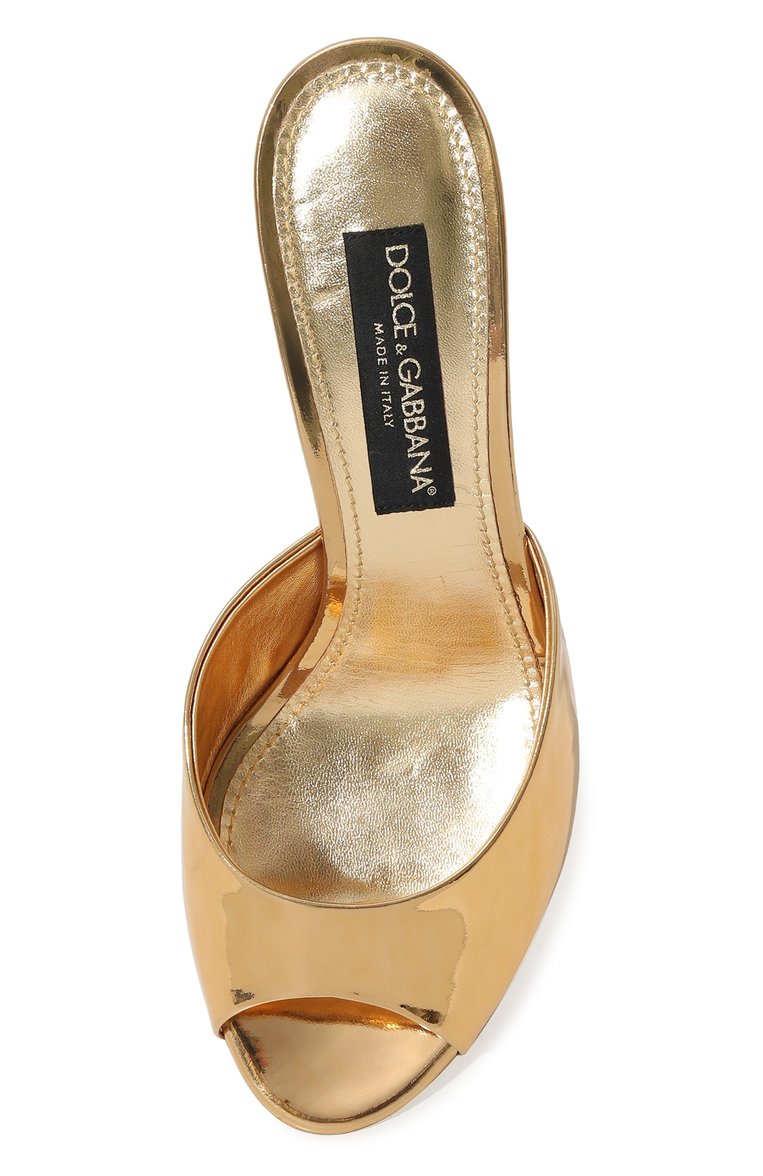 Женские кожаные мюли keira 60 DOLCE & GABBANA золотого цвета, арт. CR1522/AY828 | Фото 6 (Материал сплава: Проставлено; Драгоценные камни: Проставлено; Материал внутренний: Натуральная кожа; Каблук высота: Средний; Подошва: Плоская; Каблук тип: Шпилька; Материал внешний: Натуральная кожа)