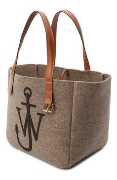 Женская сумка-тоут belt JW ANDERSON коричневого цвета, арт. HB0243 FA0029 | Фото 4 (Сумки-технические: Сумки-шопперы; Материал: Текстиль; Размер: large; Драгоценные камни: Проставлено; Материал сплава: Проставлено)