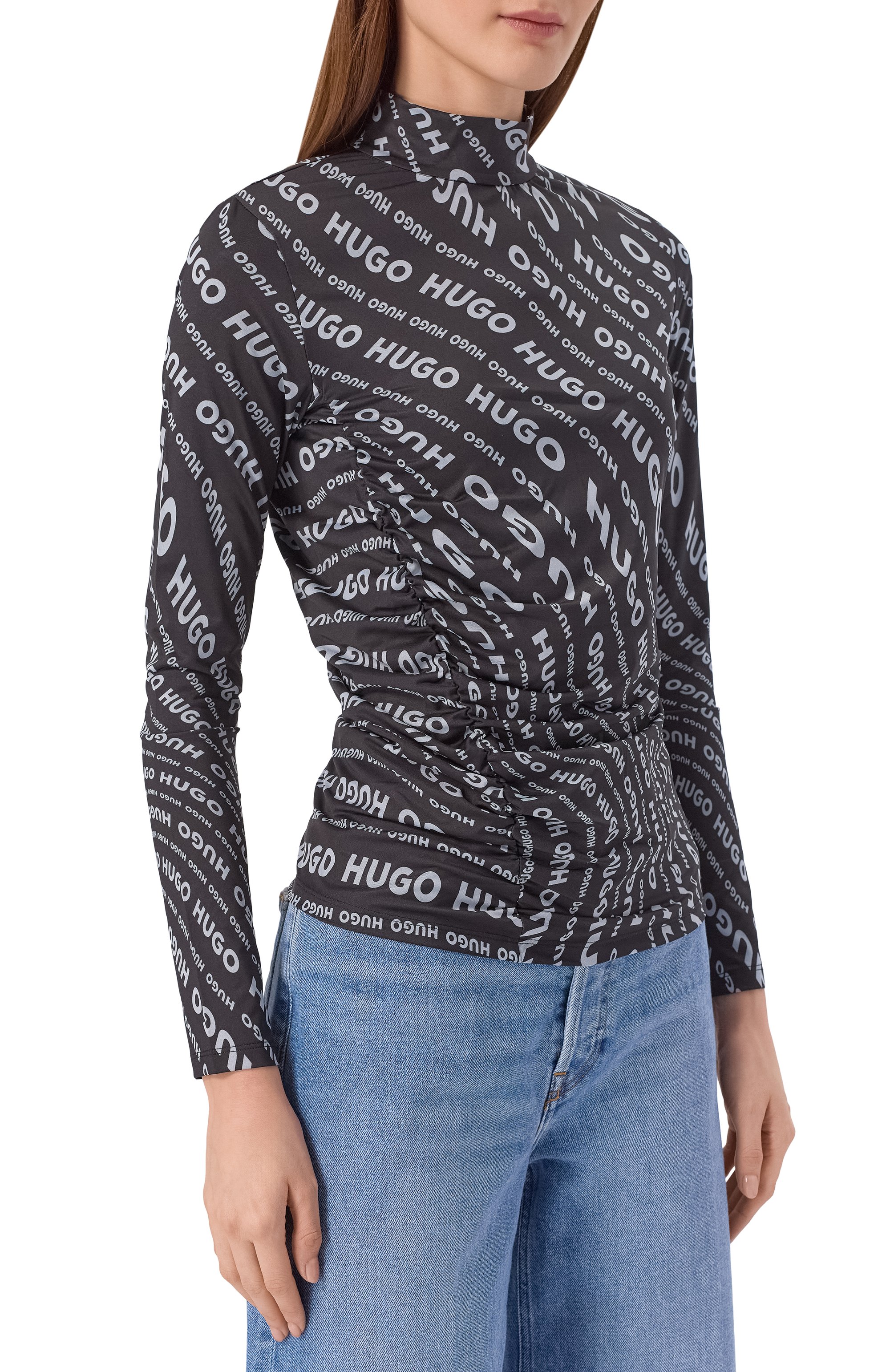 Водолазка HUGO черно-белого цвета по цене 15500 руб., арт. 50502423, фото 3 Водолазка HUGO, арт. 50502423, фото 3