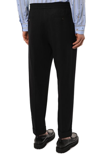 Шерстяные брюки GUCCI черного цвета по цене 93600 руб., арт. 480516 Z2693, фото 4 Шерстяные брюки GUCCI, арт. 480516 Z2693, фото 4