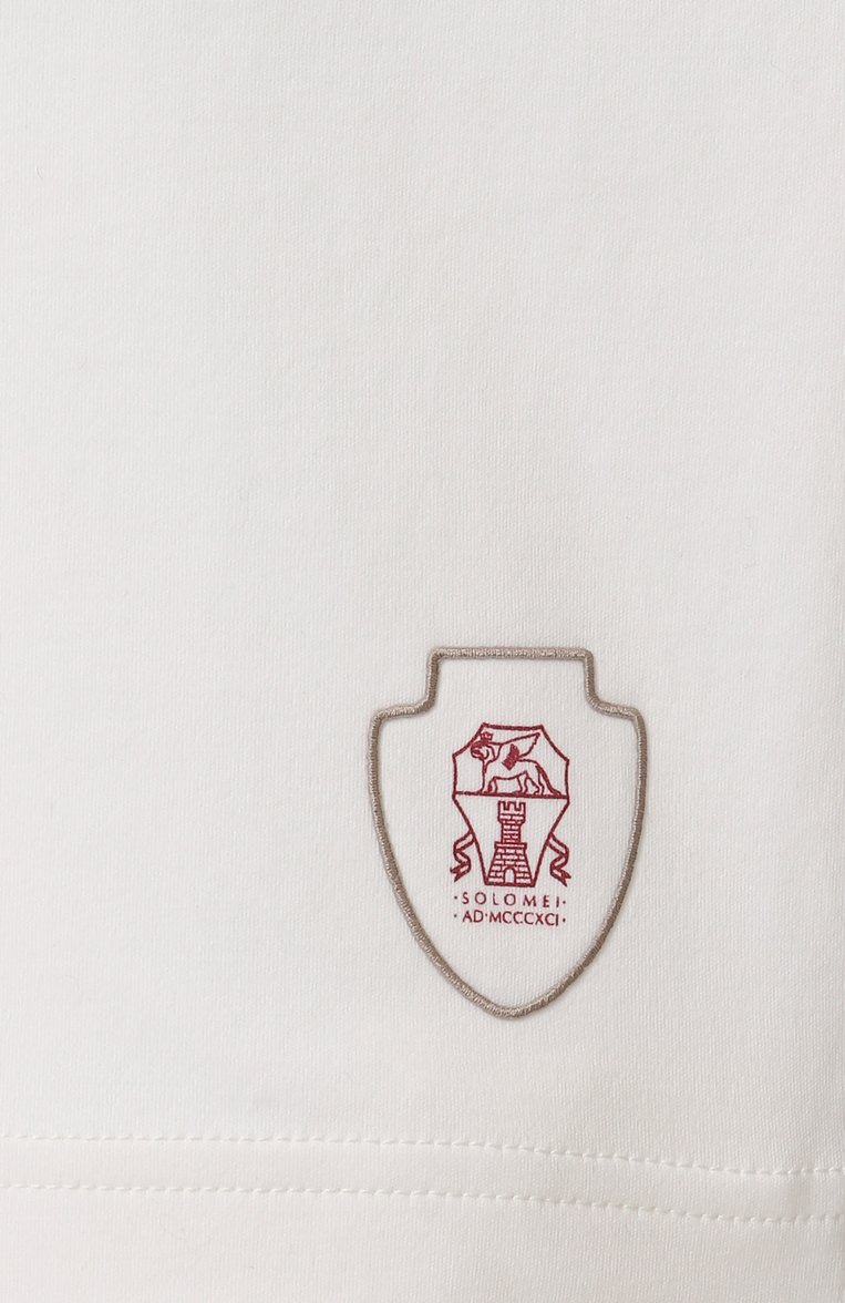 Мужские хлопковые шорты BRUNELLO CUCINELLI белого цвета, арт. ML8243390T | Фото 6 (Материал внешний: Хлопок; Длина Шорты М: До колена; Стили: Спорт-шик; Случай: Повседневный; Принт: Без принта; Автоматизация состава: Проставлено; Автоматизация ТО: Проставлено; Детали: Без декора; Размерность: Идёт в размер)