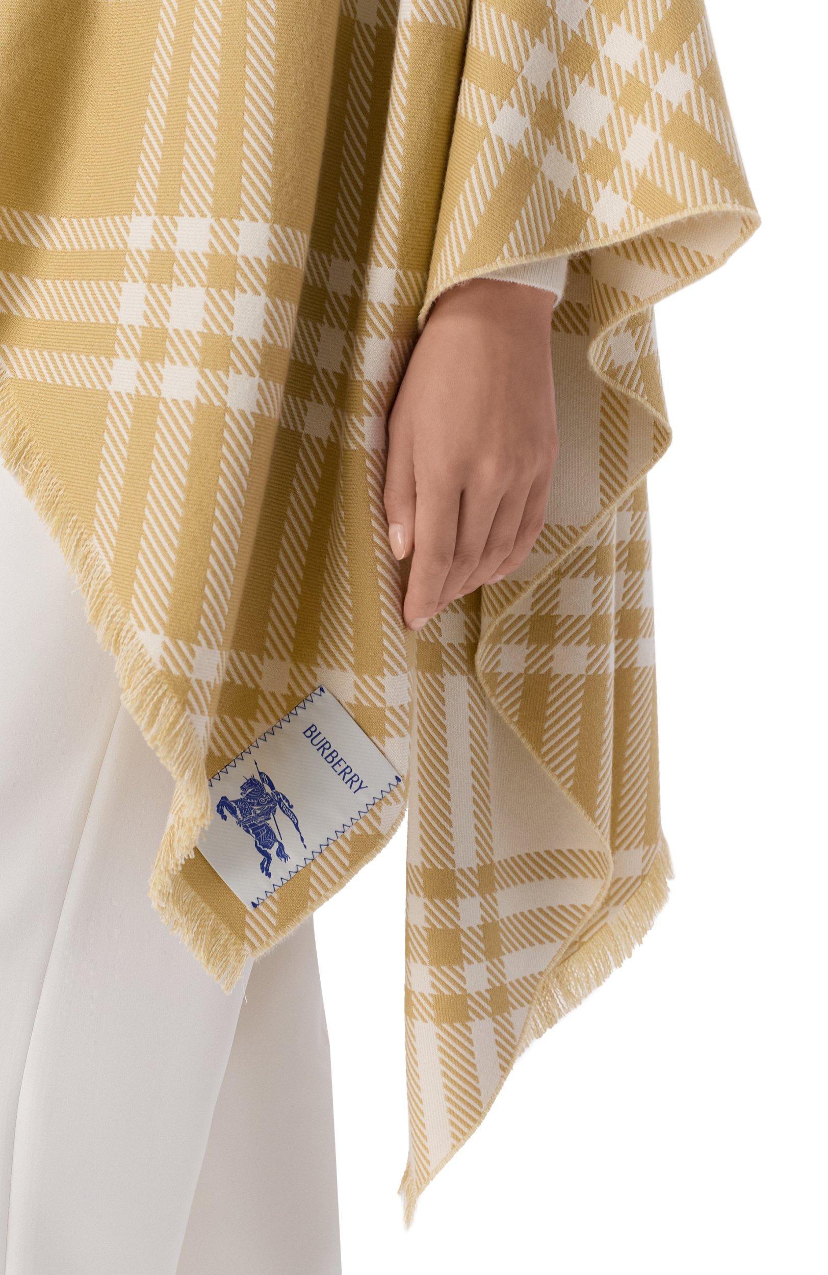 Пончо из шерсти и шелка BURBERRY бежевого цвета по цене 161500 руб., арт. 8129971, фото 5 Пончо из шерсти и шелка BURBERRY, арт. 8129971, фото 5
