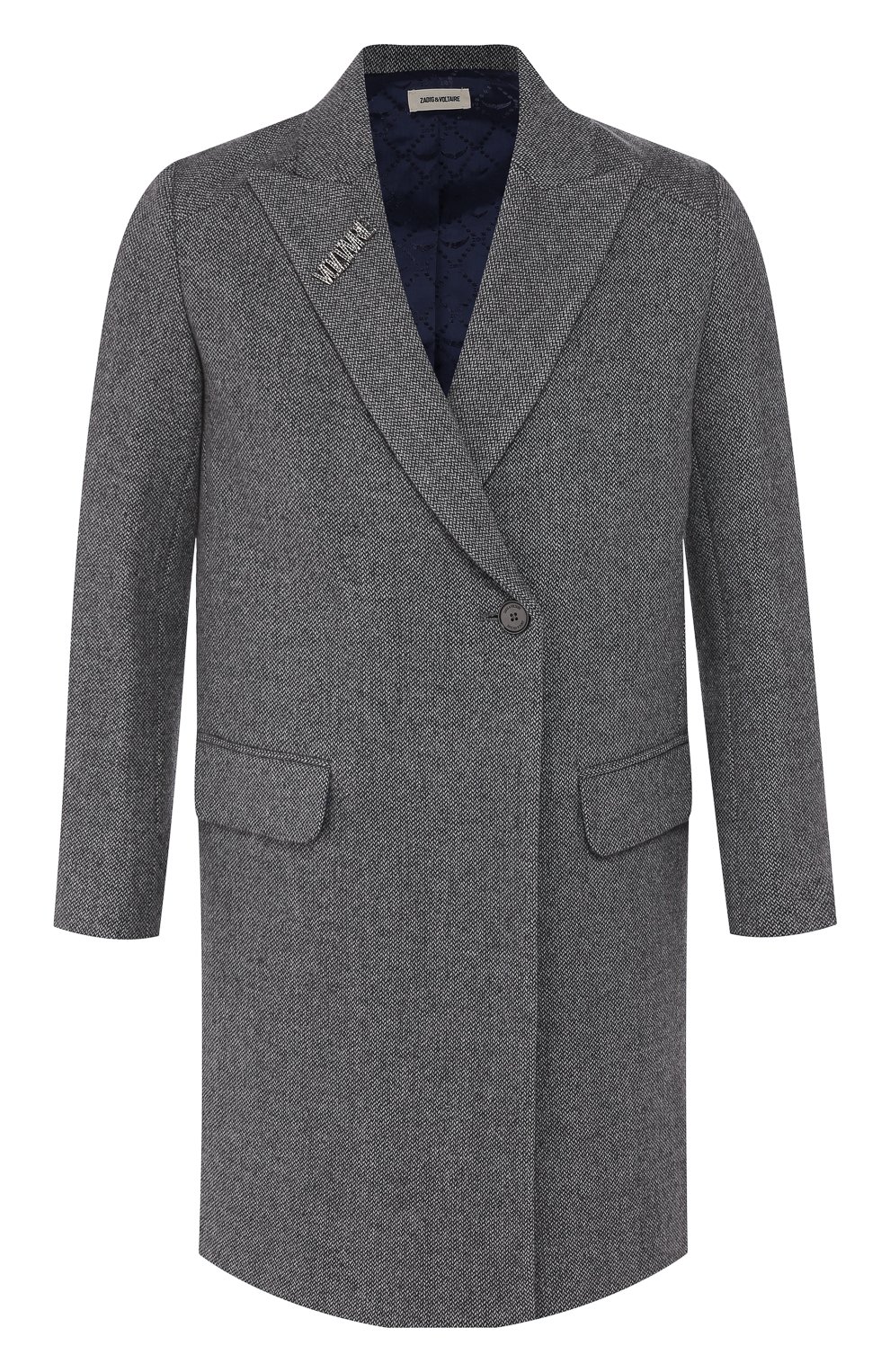 Пальто ZADIG AND VOLTAIRE серого цвета по цене 54250 руб., арт. WHCL0605F, фото 1 Пальто ZADIG AND VOLTAIRE, арт. WHCL0605F, фото 1