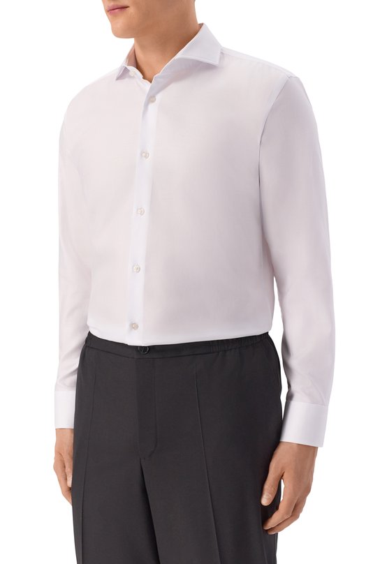 Сорочка из хлопка и лиоцелла BOSS 50556078 Белый  50556078 Фото 3