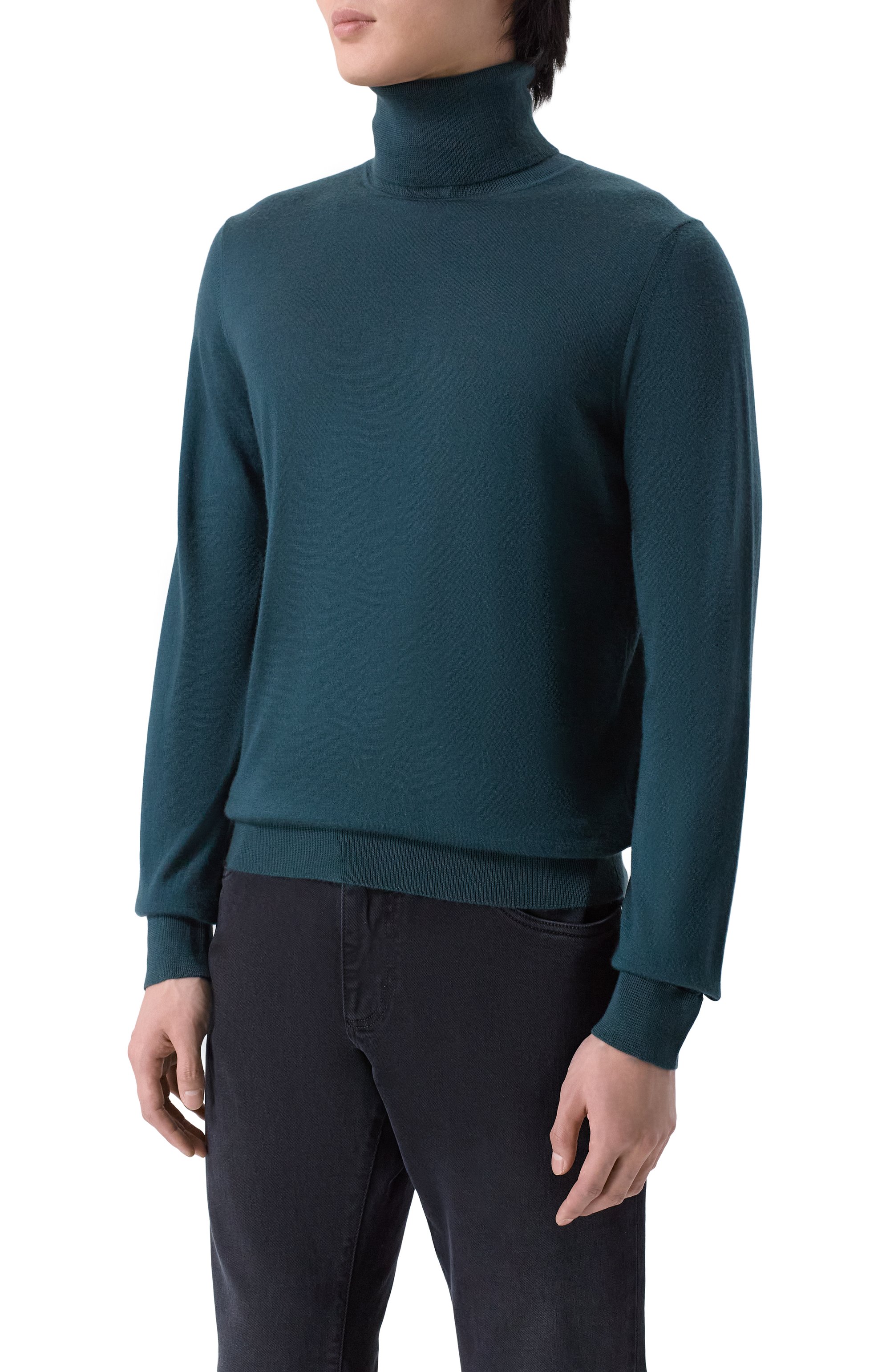 Водолазка из кашемира и шелка MVST темно-зеленого цвета по цене 79150 руб., арт. BM18-302PLG0, фото 3 Водолазка из кашемира и шелка MVST, арт. BM18-302PLG0, фото 3