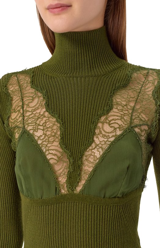 Шерстяная водолазка Blumarine 2M620A Хаки  2M620A Фото 5