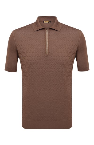 Поло с отделкой из кожи аллигатора ZILLI, арт. MBV-PZ042-GE0C1/MC01/AMIS, фото 1