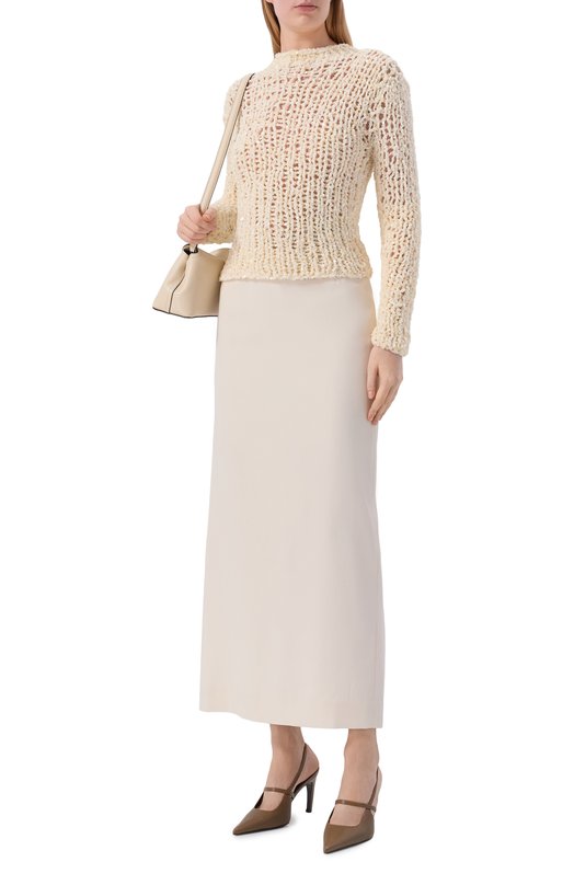 Свитер с отделкой пайетками Jil Sander J03GP0171/J18354 Кремовый  J03GP0171/J18354 Фото 2