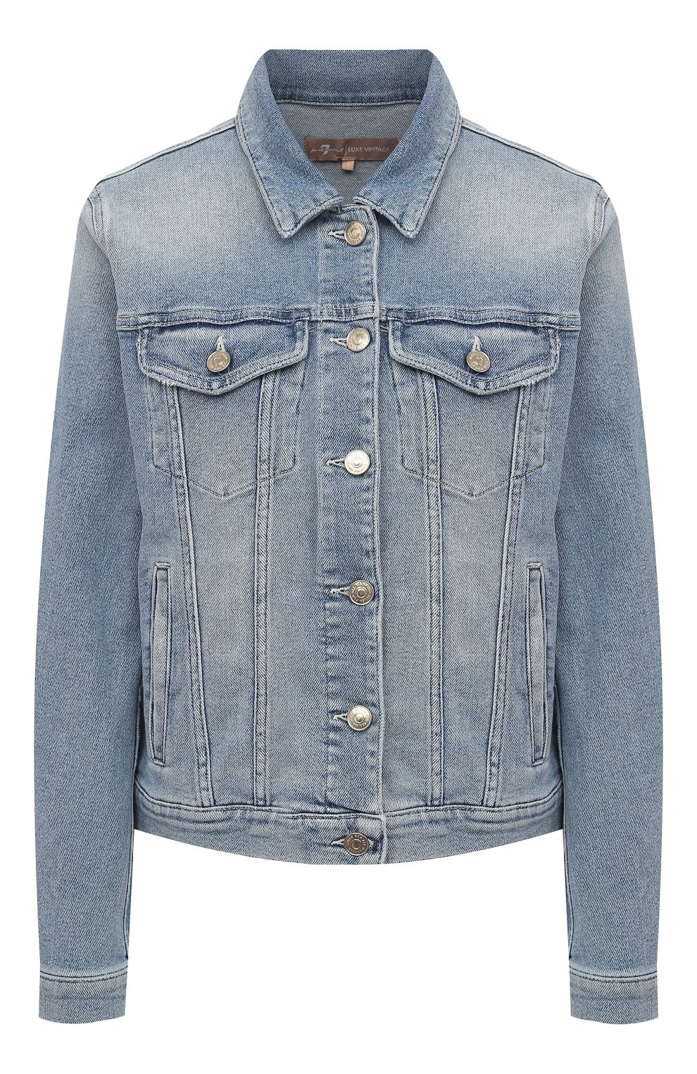 Джинсовая куртка 7 FOR ALL MANKIND голубого цвета по цене 26250 руб., арт. JSCM1200LS, фото 1 Джинсовая куртка 7 FOR ALL MANKIND, арт. JSCM1200LS, фото 1
