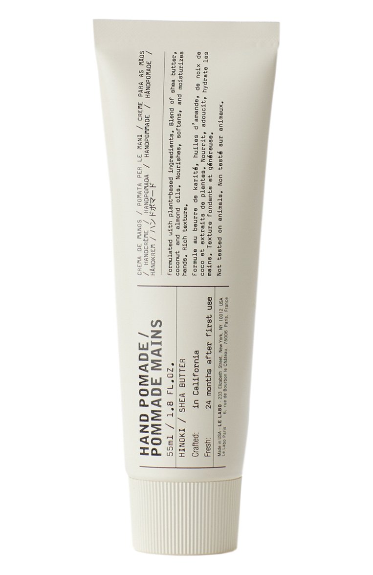 Помада для рук hinoki (55ml) LE LABO бесцветного цвета, арт. 842185102304 | Фото 1 (Статус проверки: Проверена категория; Тип продукта: Кремы; Назначение: Для рук; Нос: Не проставлено; Региональные ограничения белый список (Axapta Mercury): Не проставлено; Косметика кросс-кт: Уход У)