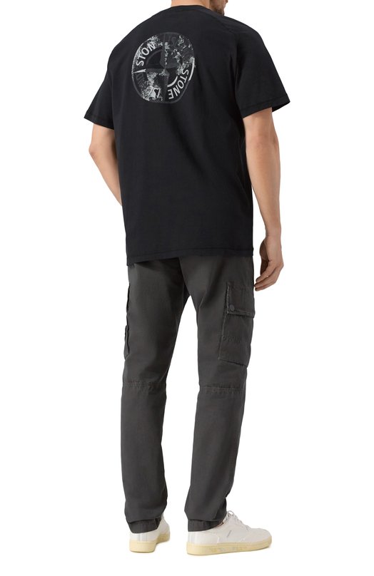 Хлопковая футболка Stone Island K1S152100020S0080 Чёрный  K1S152100020S0080 Фото 2