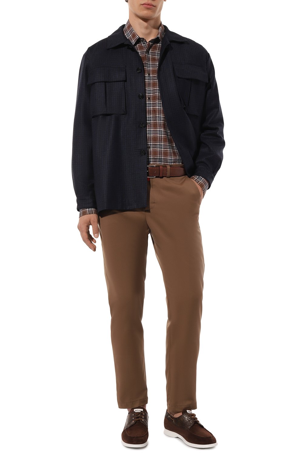 Топсайдеры с отделкой из кожи аллигатора KITON, арт. USSA085N00978_SET, фото 2