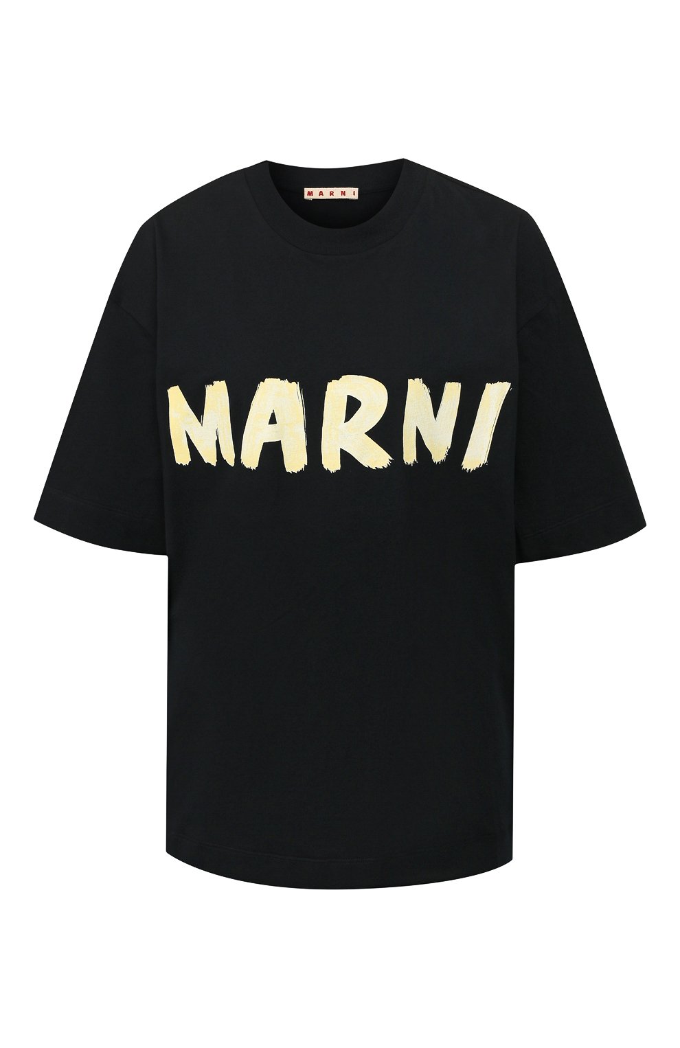 Хлопковая футболка MARNI черного цвета по цене 26200 руб., арт. THJET49EPC/SCQ65, фото 1 Хлопковая футболка MARNI, арт. THJET49EPC/SCQ65, фото 1