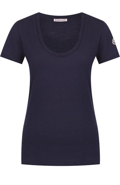 Женская хлопковая футболка с круглым вырезом MONCLER, арт. D1-093-80672-00-82857