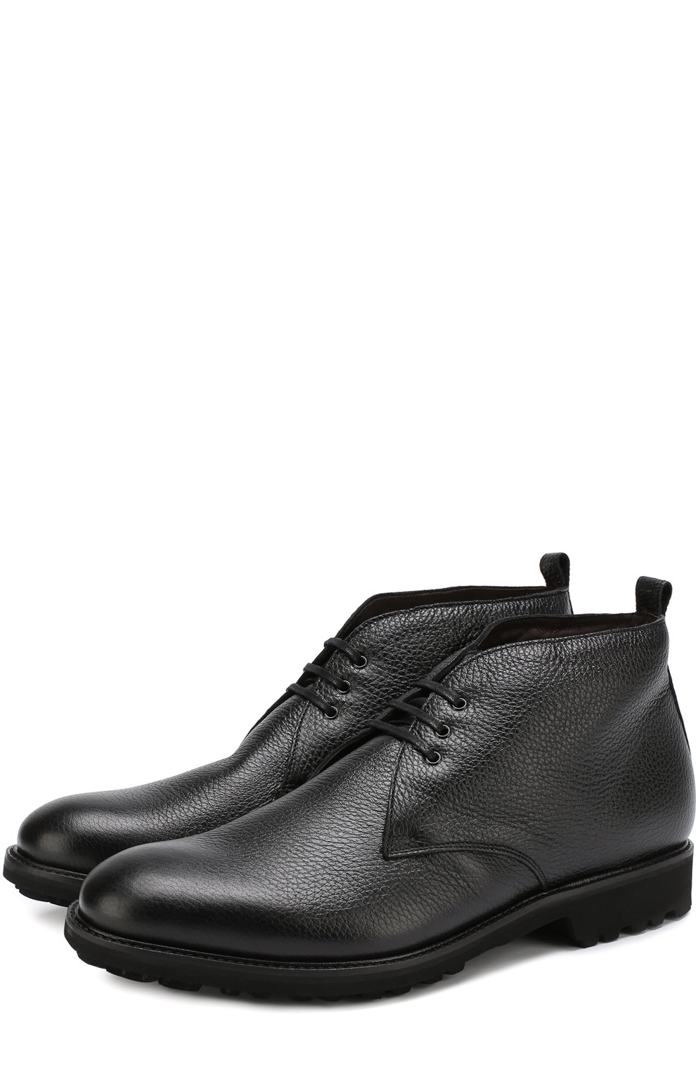 Кожаные ботинки на шнуровке с внутренней меховой отделкой CORNELIANI, арт. 82TM58-8820983, фото 1