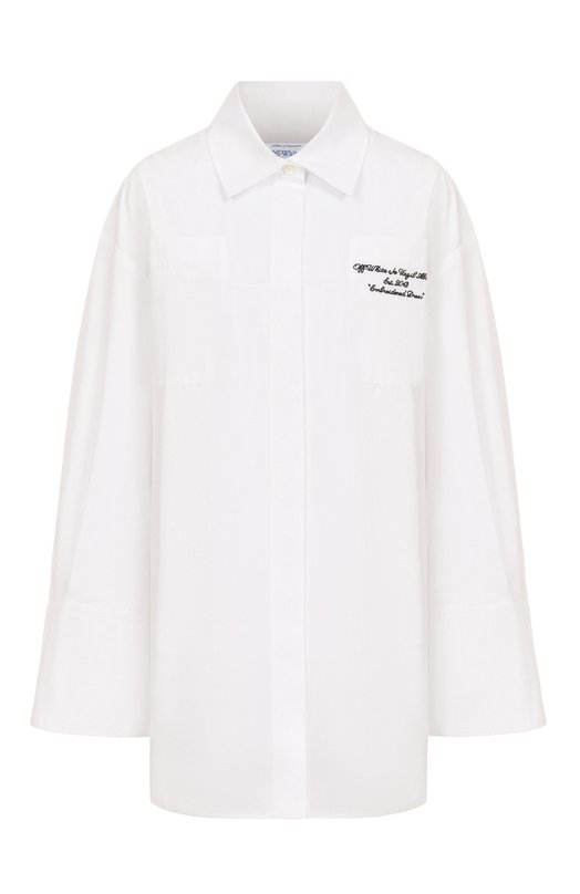 Хлопковое платье-рубашка Off-White 0WDG009S25FAB001 Белый 0WDG009S25FAB001