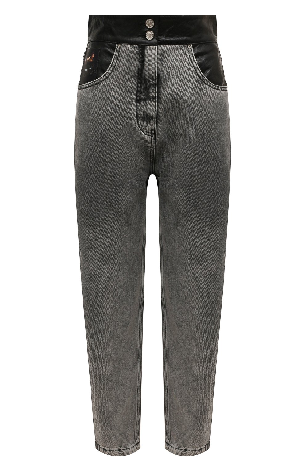 Джинсы ULYANA SERGEENKO серого цвета по цене 120000 руб., арт. PNT005SS21Denim 0030дж, фото 1 Джинсы ULYANA SERGEENKO, арт. PNT005SS21Denim 0030дж, фото 1