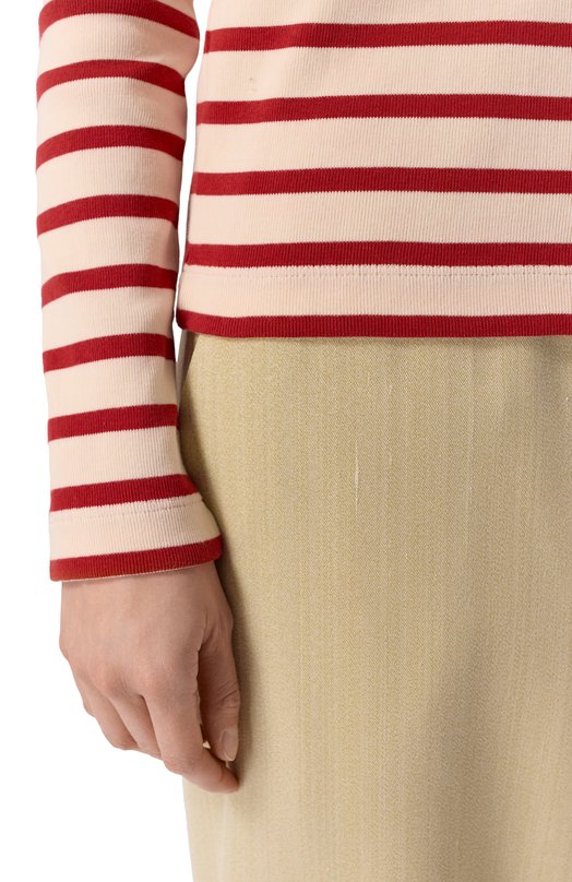 Хлопковый лонгслив Jil Sander J40NH0003/J46497 Красный  J40NH0003/J46497 Фото 5