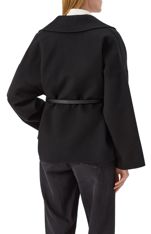Полупальто из шерсти и шелка Max Mara Studio BLASY Чёрный  BLASY Фото 4