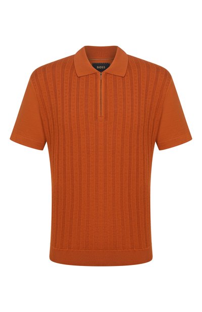 Мужская поло из хлопка и шелка BOSS CAMEL, арт. 50560052