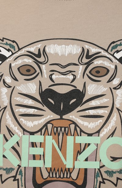 Хлопковая футболка KENZO бежевого цвета по цене 13800 руб., арт. FC52TS8464YM, фото 5 Хлопковая футболка KENZO, арт. FC52TS8464YM, фото 5