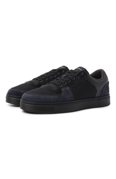 Мужские комбинированные кеды EMPORIO ARMANI, арт. EM005293/AF23155