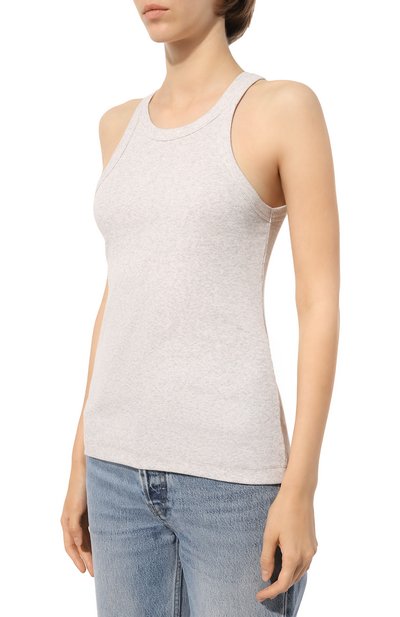 Хлопковая майка TOTEME серого цвета по цене 13450 руб., арт. 243-WRT1129-FB0246, фото 3 Хлопковая майка TOTEME, арт. 243-WRT1129-FB0246, фото 3