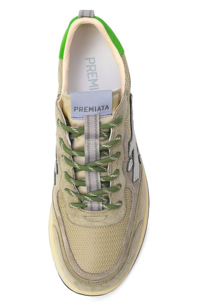 Комбинированные кеды PREMIATA зеленого цвета по цене 31350 руб., арт. N0US/VAR 8062, фото 5 Комбинированные кеды PREMIATA, арт. N0US/VAR 8062, фото 5