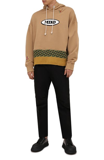 Хлопковое худи palm angels x missoni PALM ANGELS бежевого цвета по цене 92150 руб., арт. PMBB110F21FLE0016110, фото 2 Хлопковое худи palm angels x missoni PALM ANGELS, арт. PMBB110F21FLE0016110, фото 2