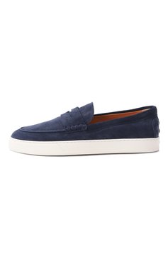 Мужские замшевые пенни-лоферы TOD’S темно-синего цвета, арт. XXM04L00640RE0 | Фото 4 (Нос: Не проставлено; Материал внешний: Натуральная кожа, Замша; Материал внутренний: Натуральная кожа; Стили: Кэжуэл)